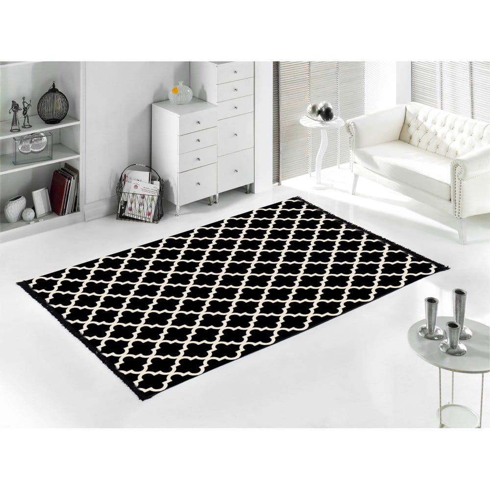Čierno-biely obojstranný koberec Madalyon, 120 × 180 cm - Bonami.sk