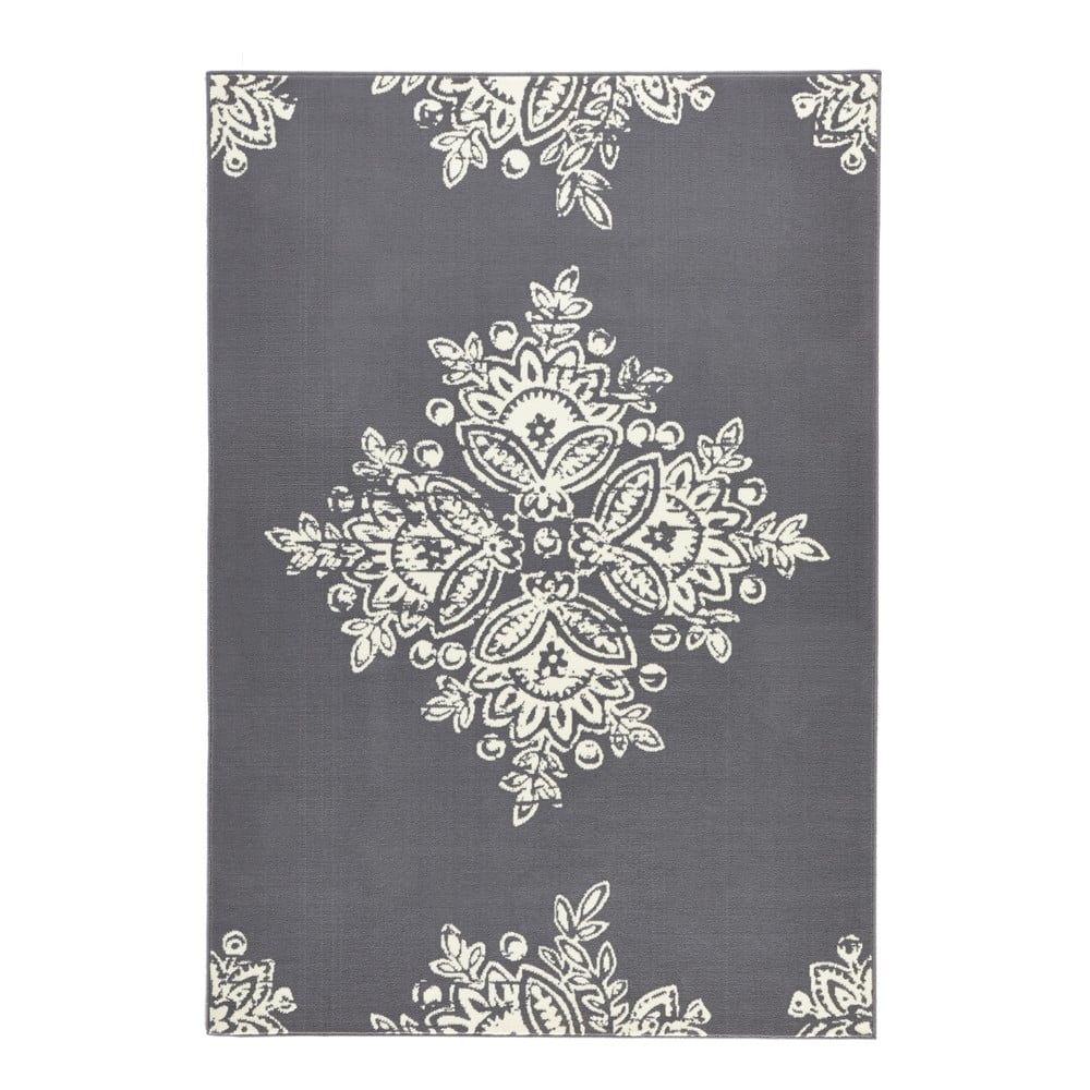 Sivo-biely koberec Hanse Home Gloria Blossom, 80 × 150 cm - Bonami.sk