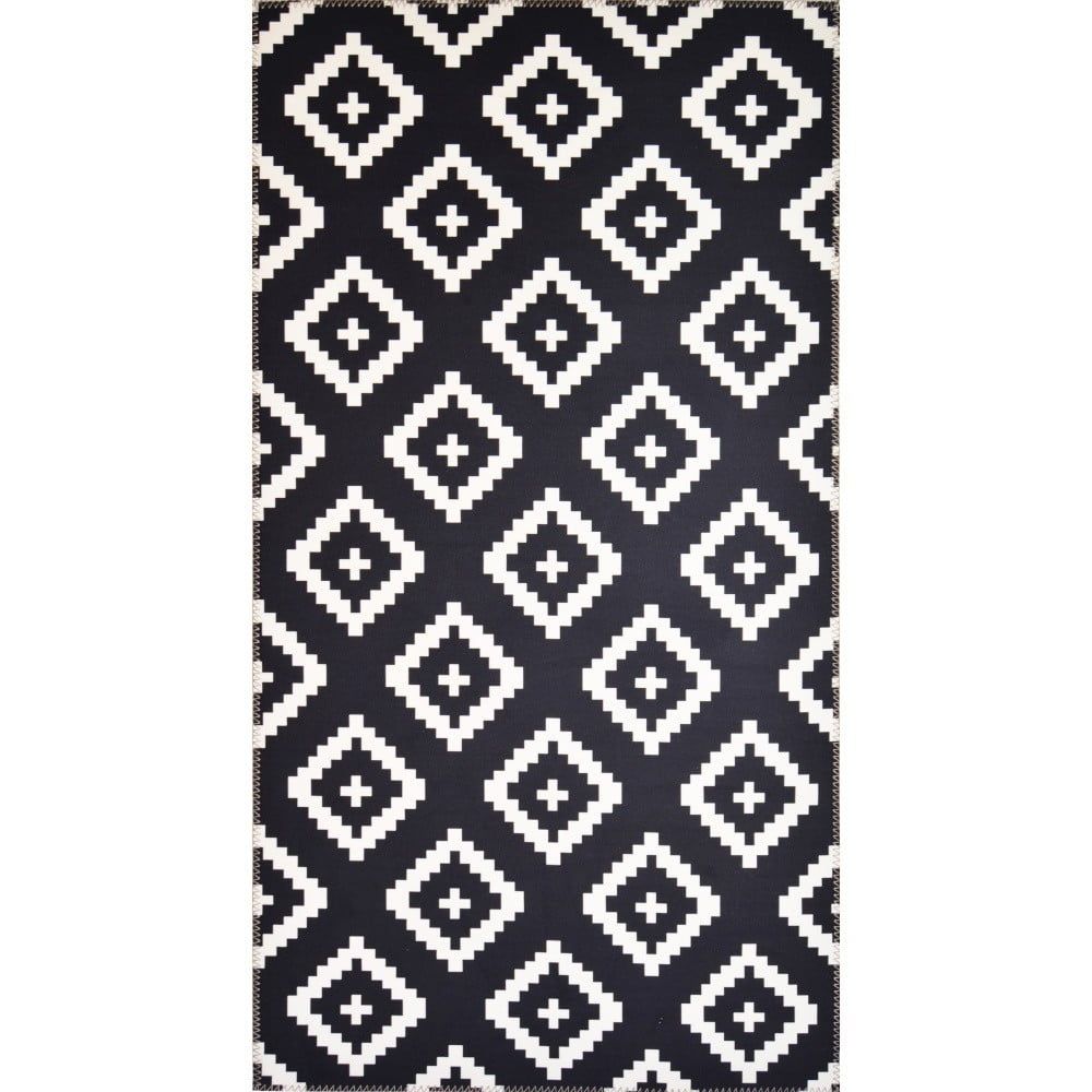 Čierno-biely koberec Vitaus Geo Winston, 50 × 80 cm - Bonami.sk