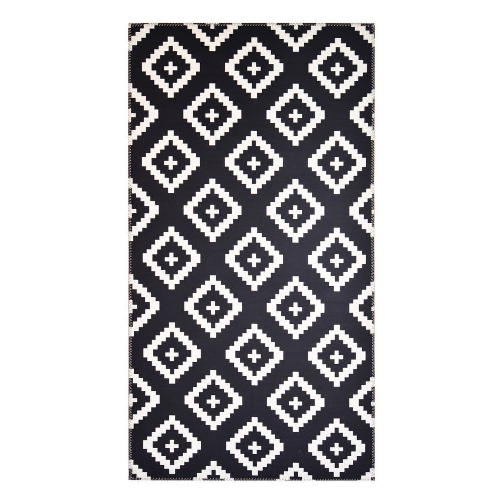 Čierno-biely koberec Vitaus Geo Winston, 80 x 150 cm - Bonami.sk