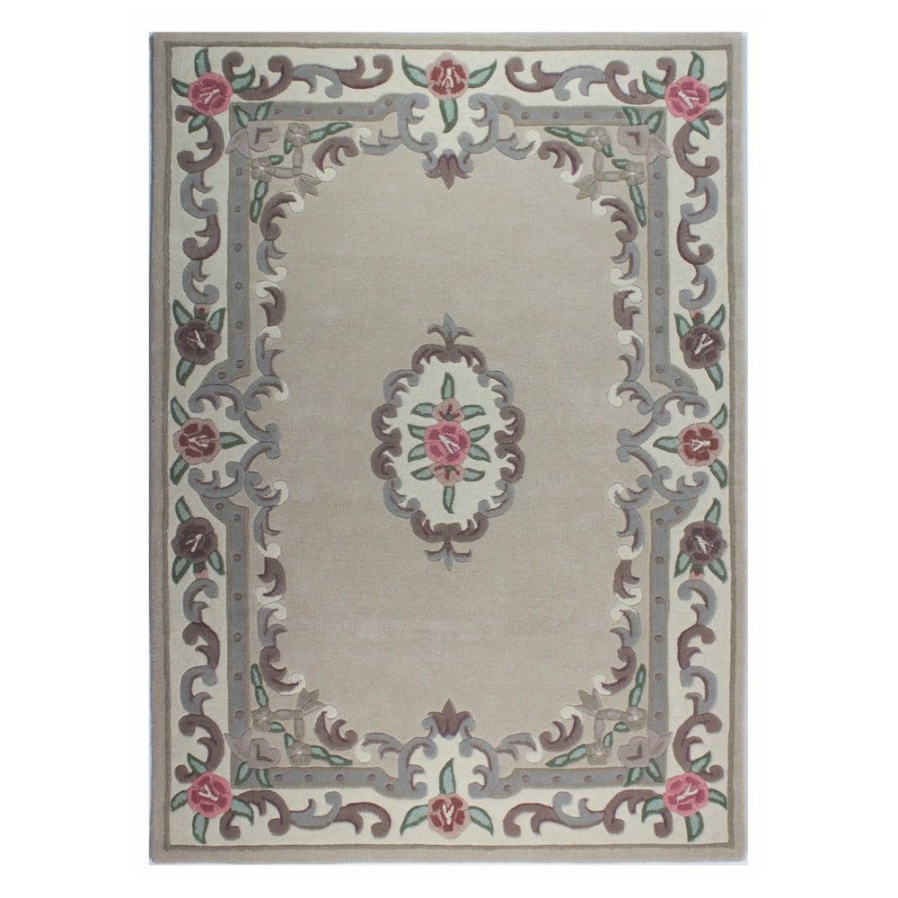 Béžový vlnený koberec Flair Rugs Aubusson, 120 × 180 cm - Bonami.sk