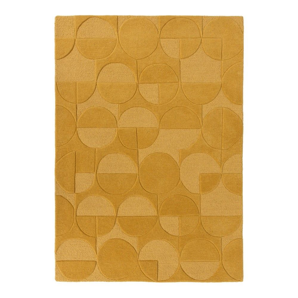 Žltý koberec z vlny Flair Rugs Gigi, 120 × 170 cm - Bonami.sk