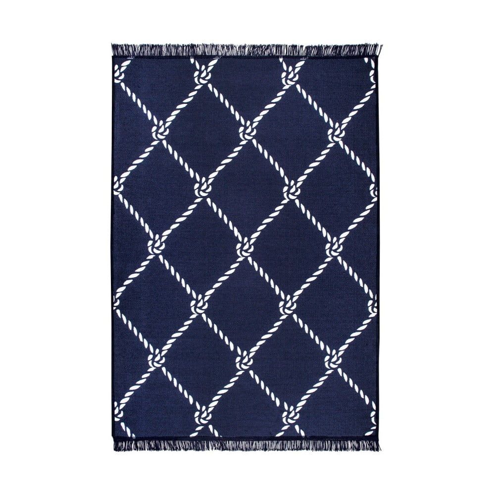 Modro-biely obojstranný koberec Rope, 80 × 150 cm - Bonami.sk