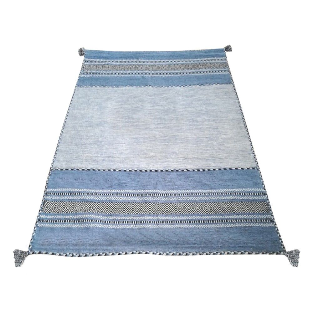 Modro-sivý bavlnený koberec Webtappeti Antique Kilim, 120 x 180 cm - Bonami.sk