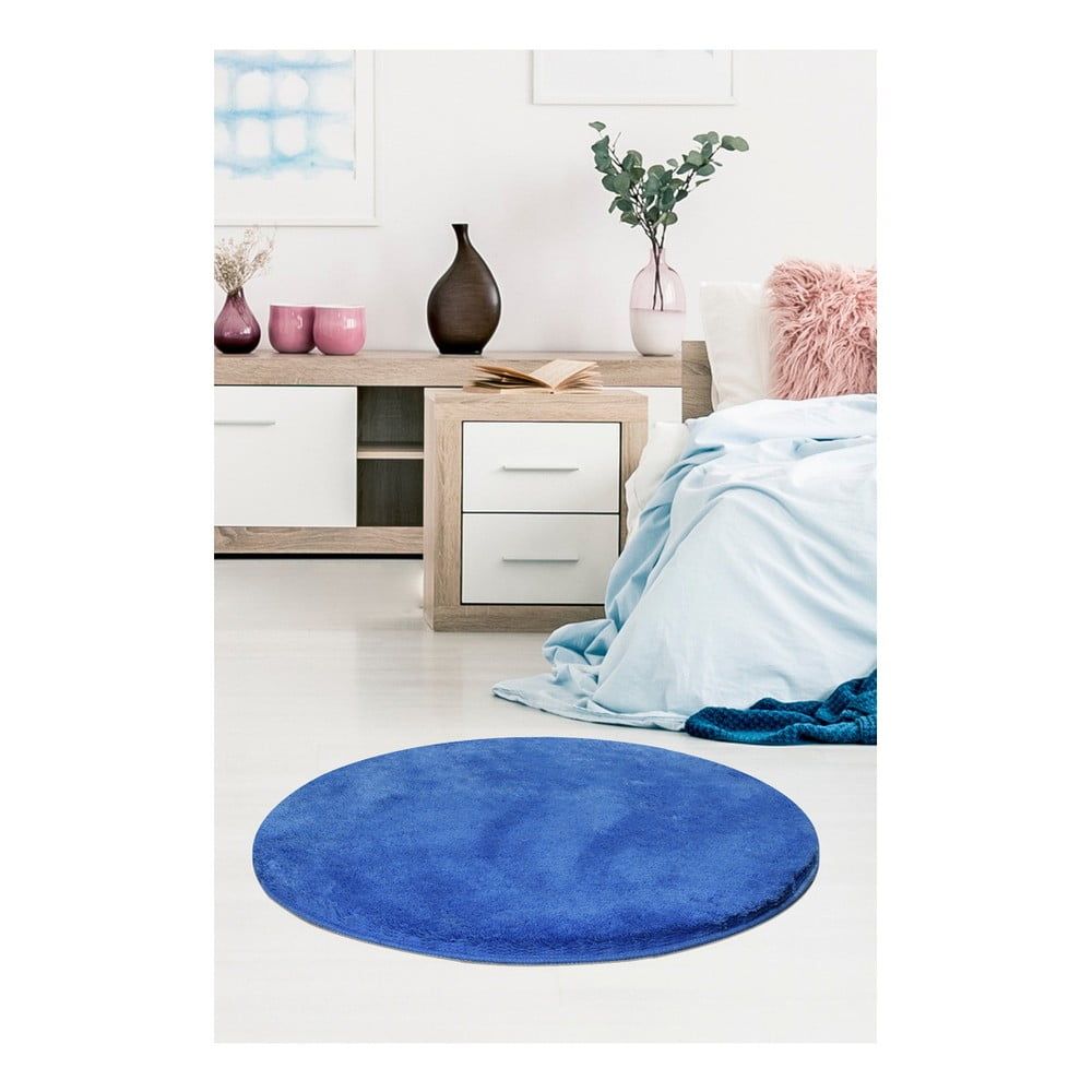 Modrý koberec Milano, ⌀ 90 cm - Bonami.sk