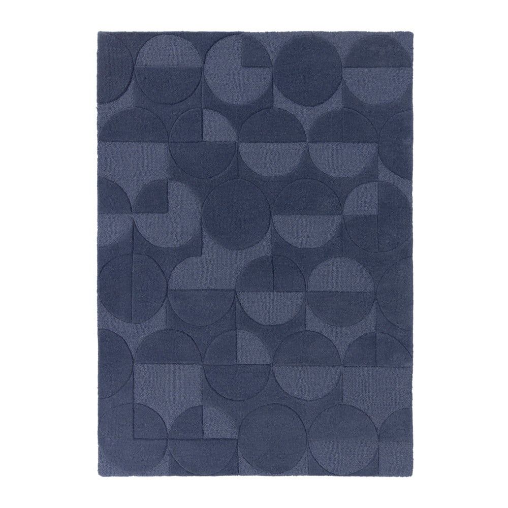 Modrý koberec z vlny Flair Rugs Gigi, 120 × 170 cm - Bonami.sk