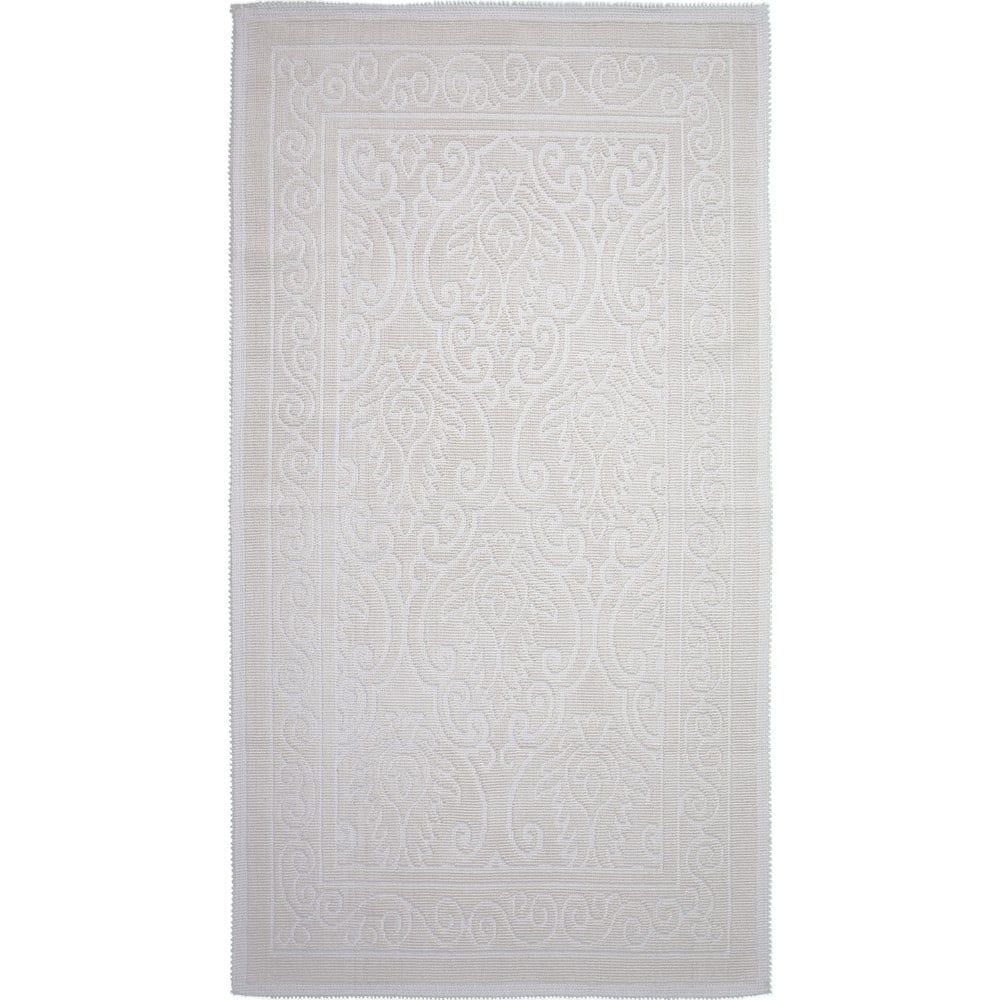 Krémovobiely bavlnený koberec Vitaus Osmanli, 80 × 150 cm - Bonami.sk