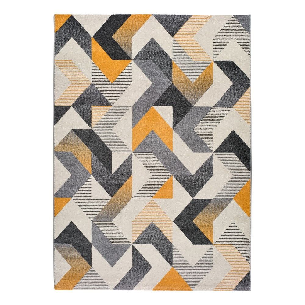 Oranžovo-sivý koberec Universal Gladys Abstract, 60 x 120 cm - Bonami.sk