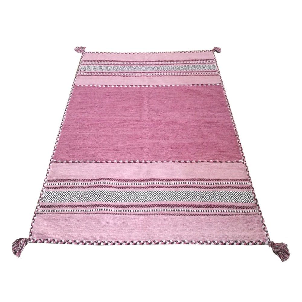 Ružový bavlnený koberec Webtappeti Antique Kilim, 120 x 180 cm - Bonami.sk