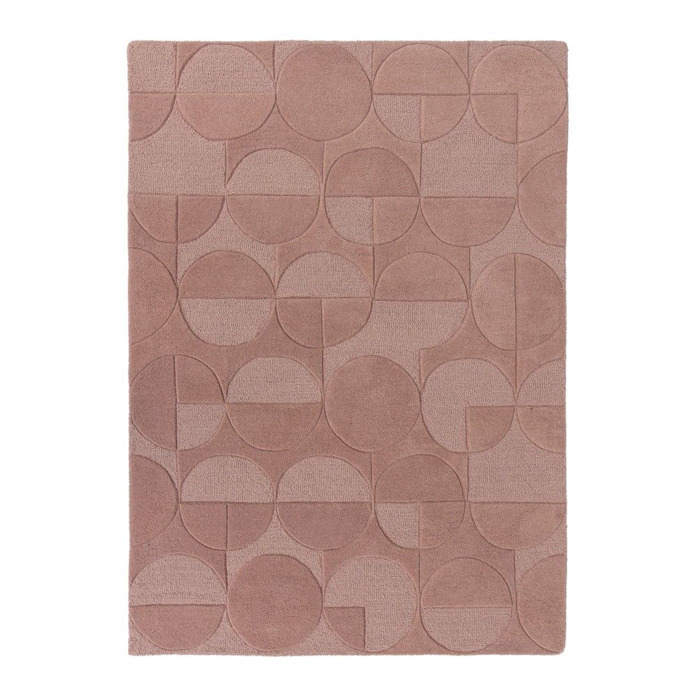 Ružový koberec z vlny Flair Rugs Gigi, 120 × 170 cm - Bonami.sk