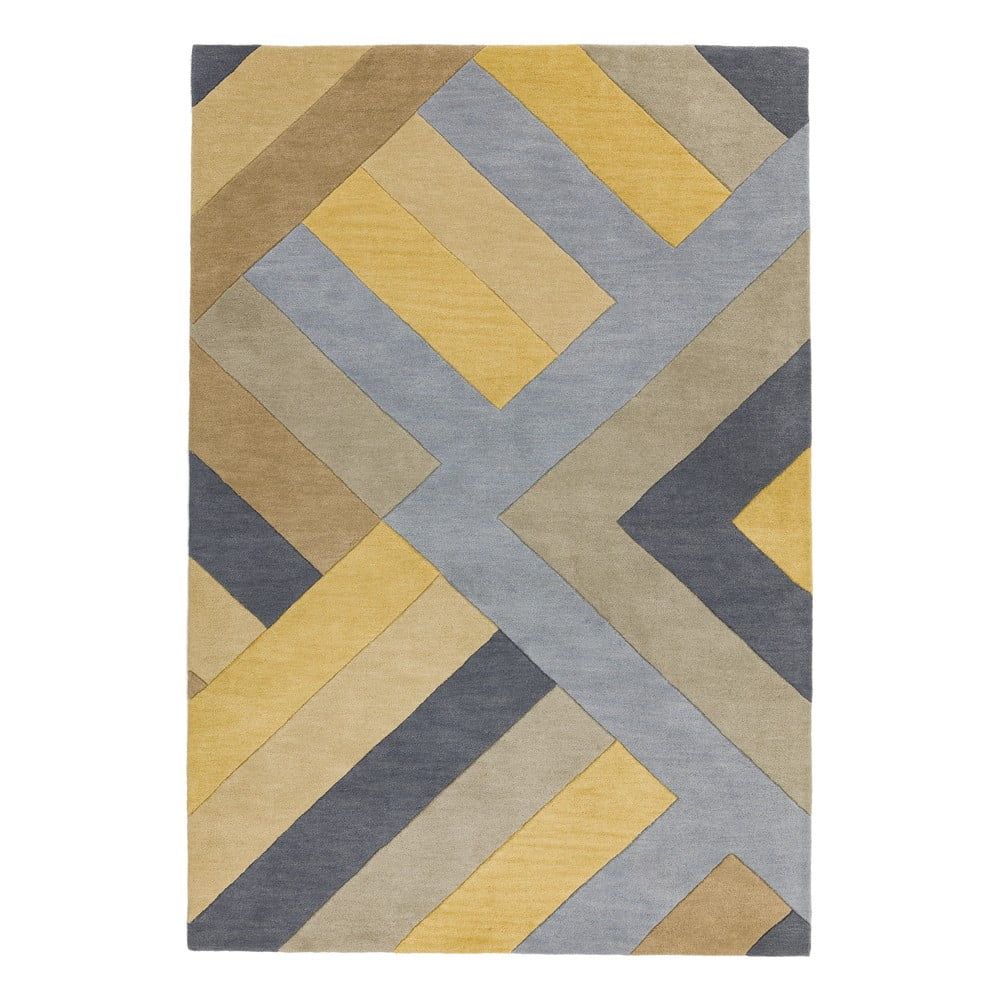 Sivo-žltý koberec Asiatic Carpets Big Zig, 120 x 170 cm - Bonami.sk
