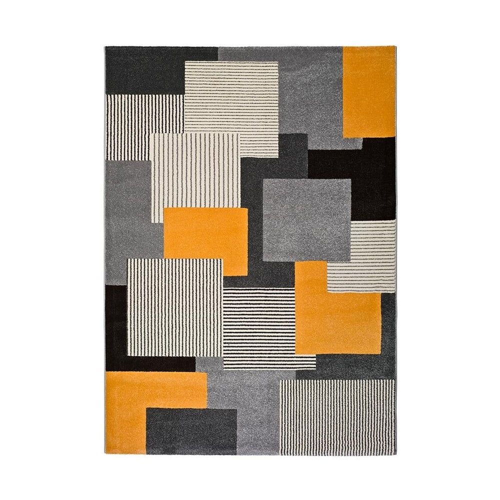 Sivo-oranžový koberec Universal Leo Square, 80 x 150 cm - Bonami.sk