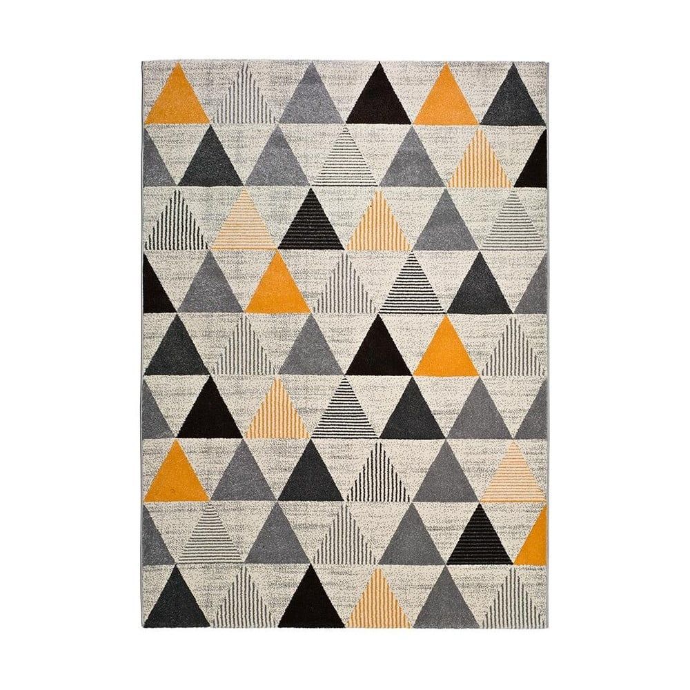 Sivo-oranžový koberec Universal Leo Triangles, 80 x 150 cm - Bonami.sk
