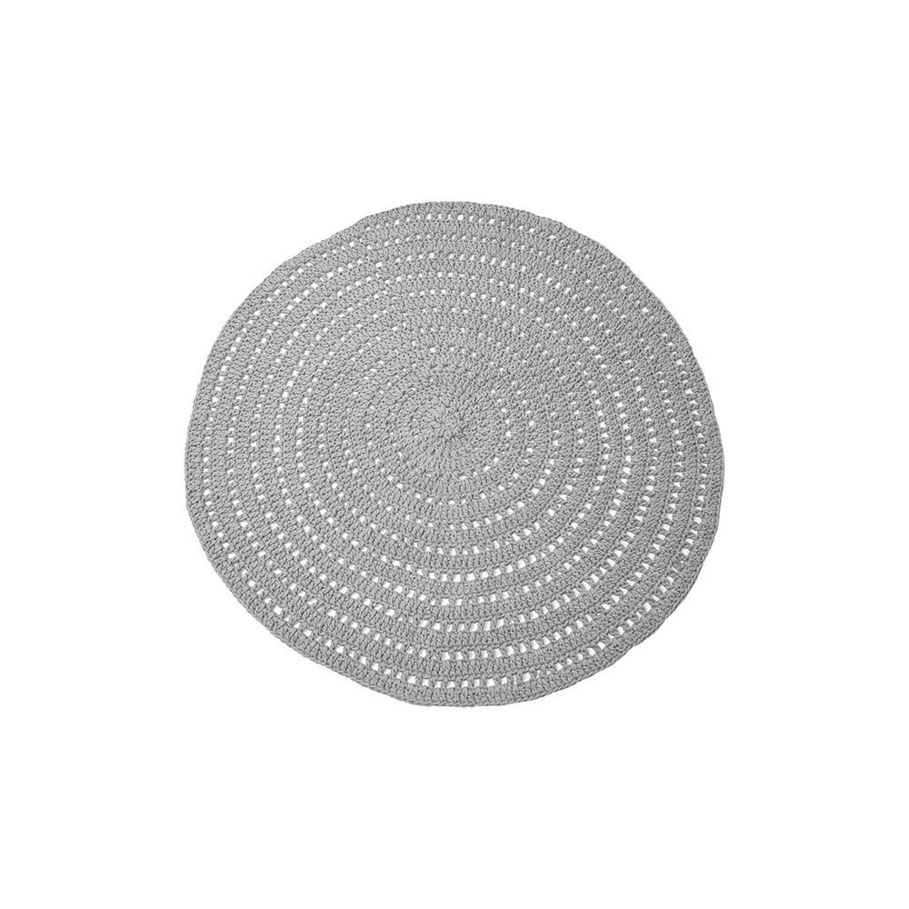 Sivý kruhový bavlnený koberec LABEL51 Knitted, ⌀ 150 cm - Bonami.sk