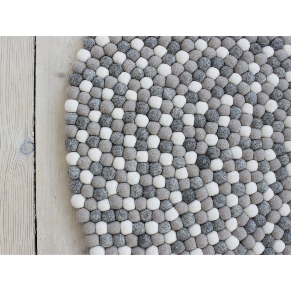 Svetlosivý guľôčkový vlnený koberec Wooldot Ball rugs, ⌀ 140 cm - Bonami.sk