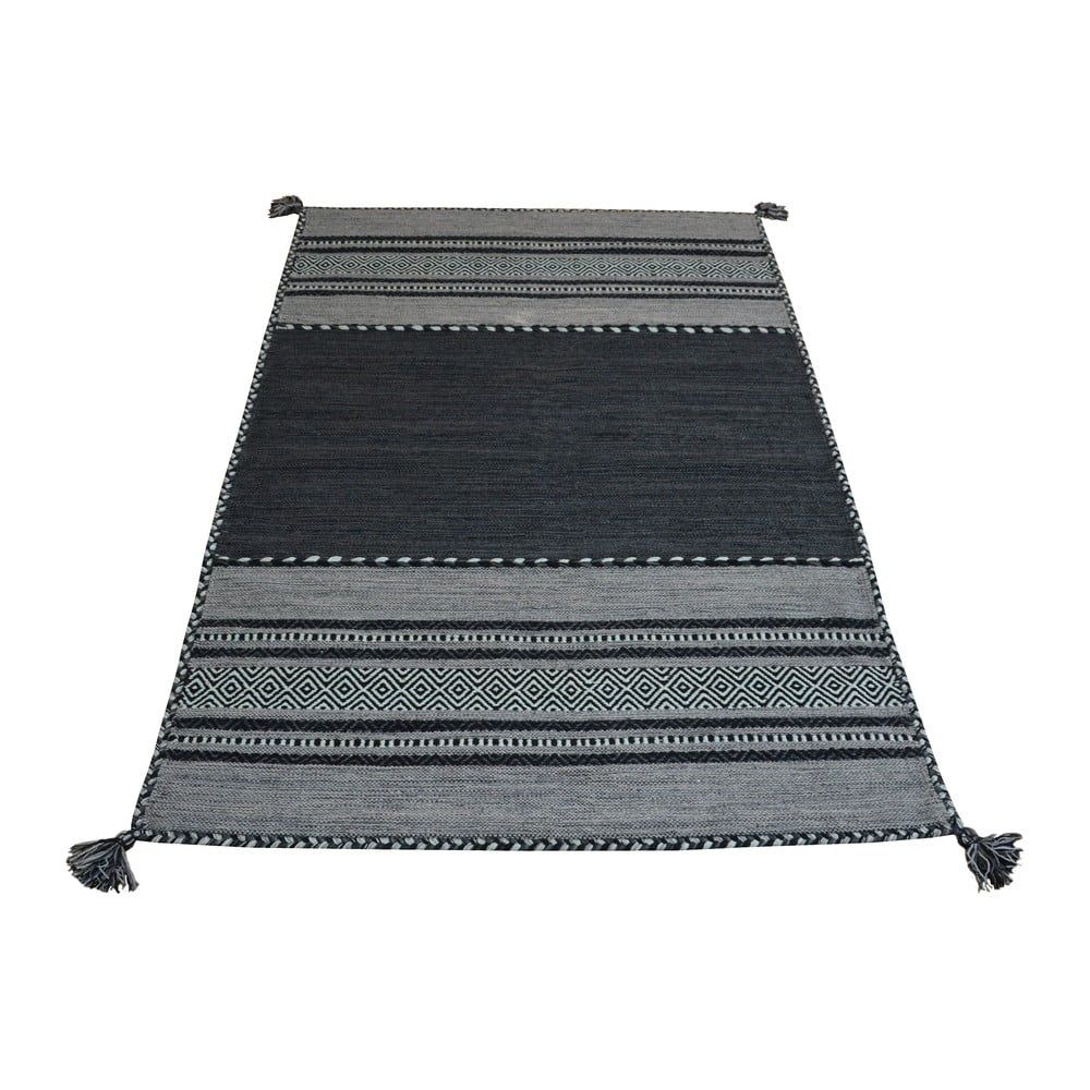 Tmavosivý bavlnený koberec Webtappeti Antique Kilim, 160 x 230 cm - Bonami.sk