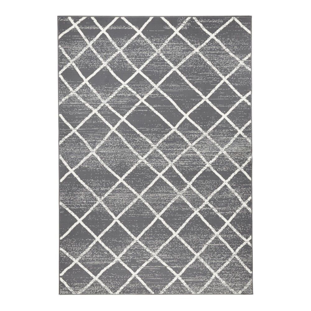 Tmavosivý koberec Zala Living Rhombe, 70 × 140 cm - Bonami.sk