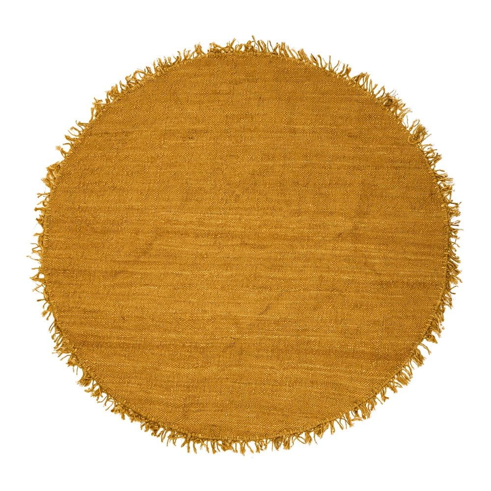 Žltý jutový koberec Bloomingville Sun, ⌀ 150 cm - Bonami.sk