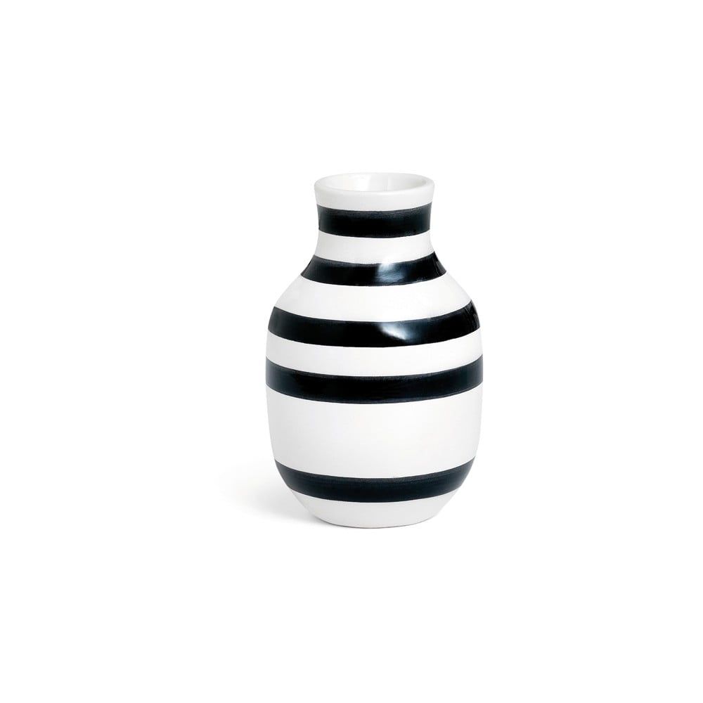 Čierno-biela kameninová váza Kähler Design Omaggio, výška 12,5 cm - Bonami.sk