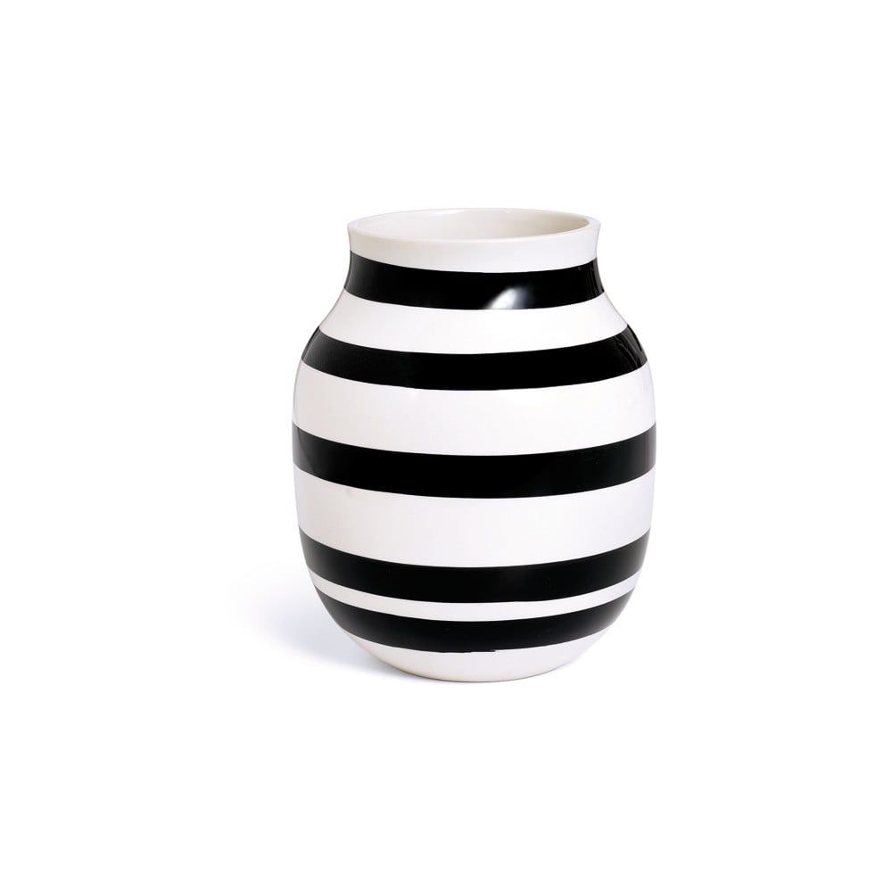 Čierno-biela kameninová váza Kähler Design Omaggio, výška 20 cm - Bonami.sk