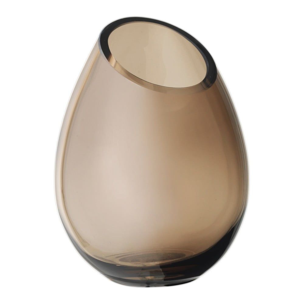 Hnedá sklenená váza Blomus Raindrop, výška 16,5 cm - Bonami.sk