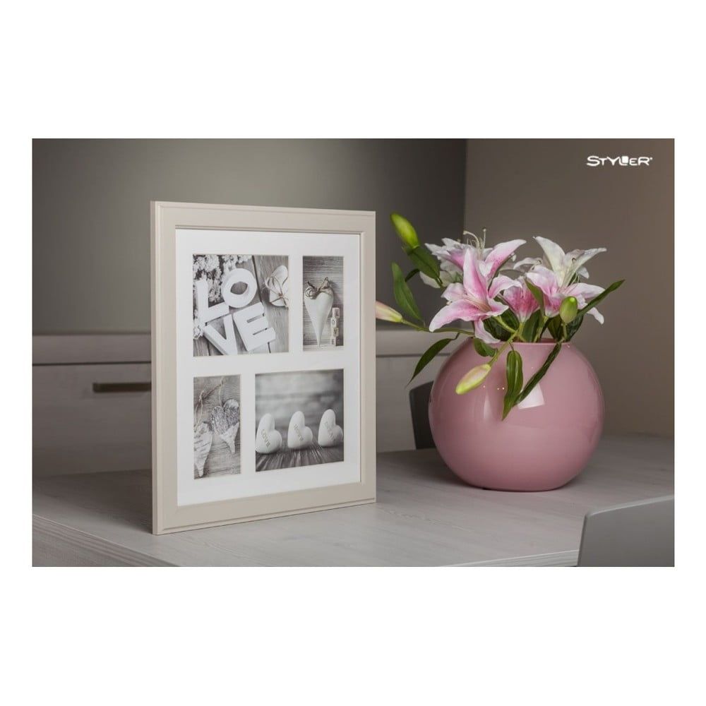 Béžový rámček na 4 fotografie Styler Malmo, 39 × 39 cm - Bonami.sk
