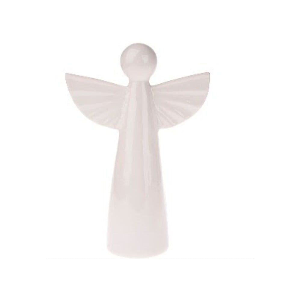 Biela keramická dekorácia v tvare anjela, výška 12,6 cm - Bonami.sk