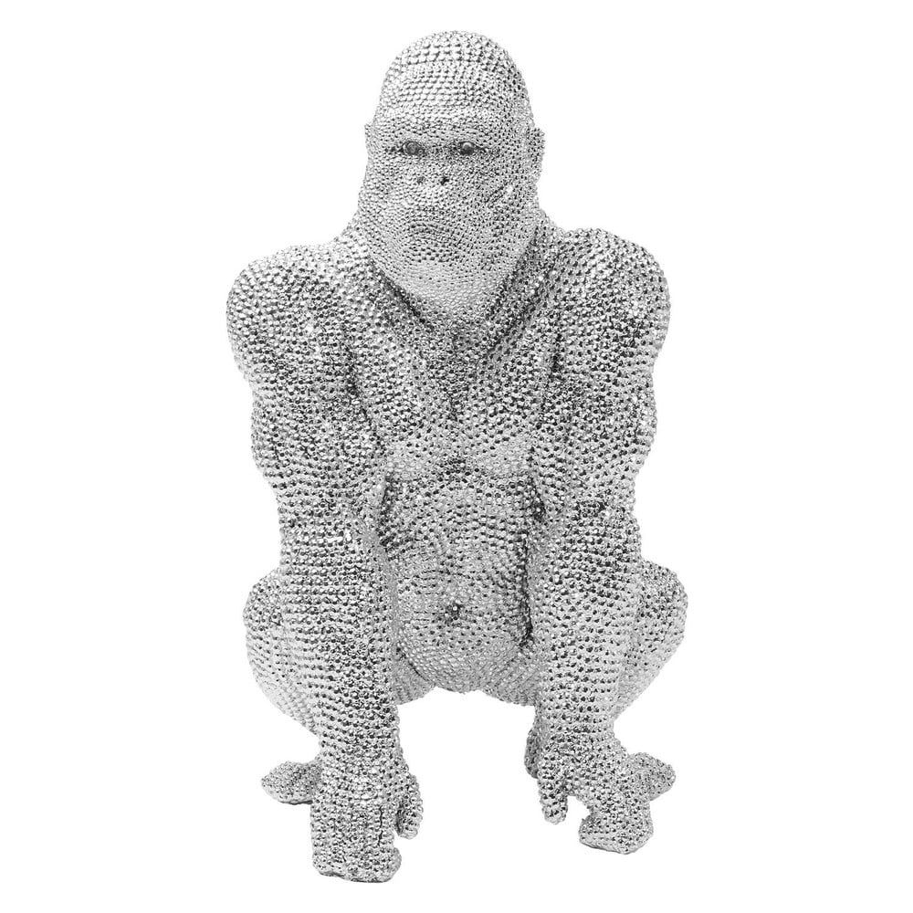Dekoratívna socha v striebornej farbe Kare Design Gorilla, výška 46 cm - Bonami.sk