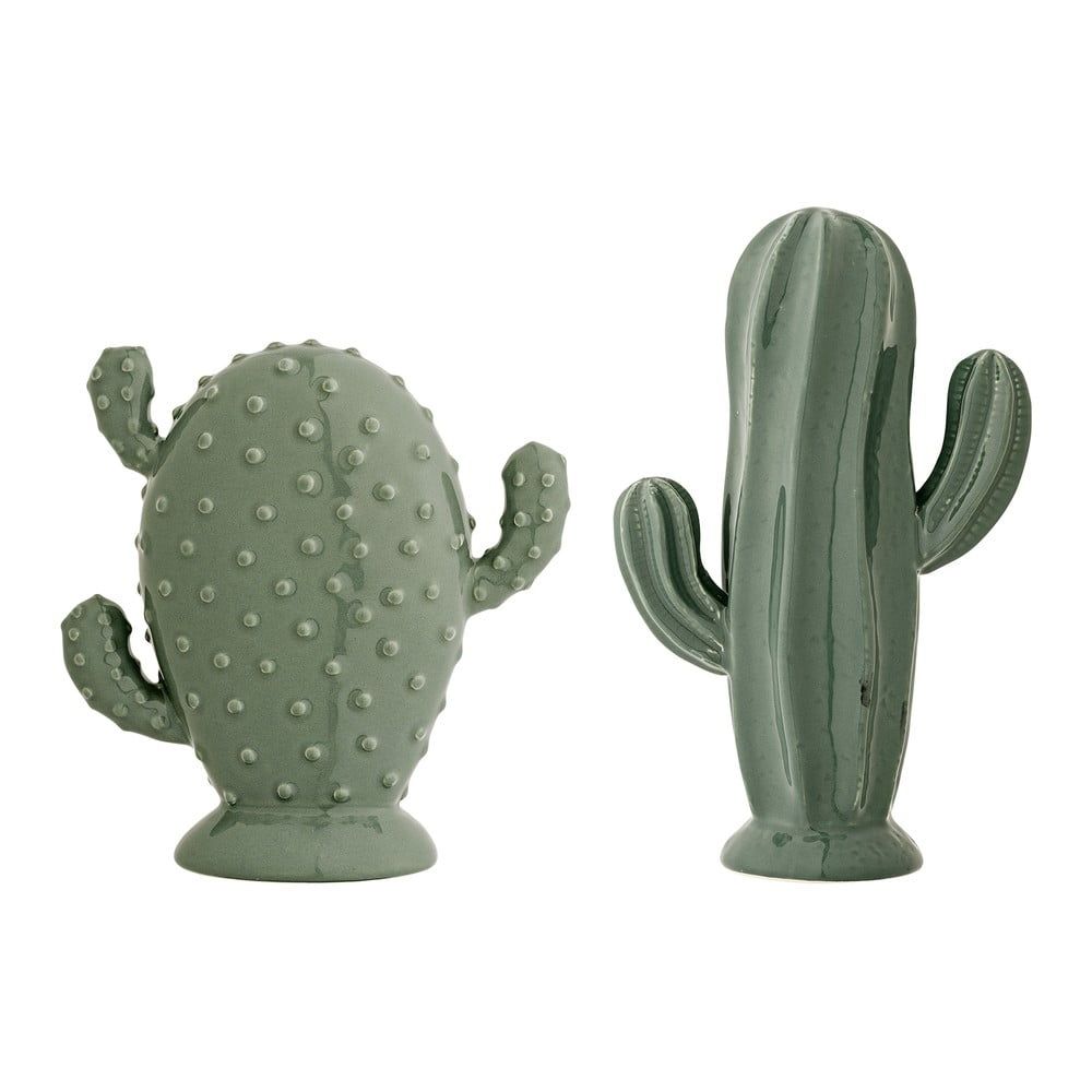 Súprava 2 zelených dekoratívnych sošiek Bloomingville Cactus - Bonami.sk