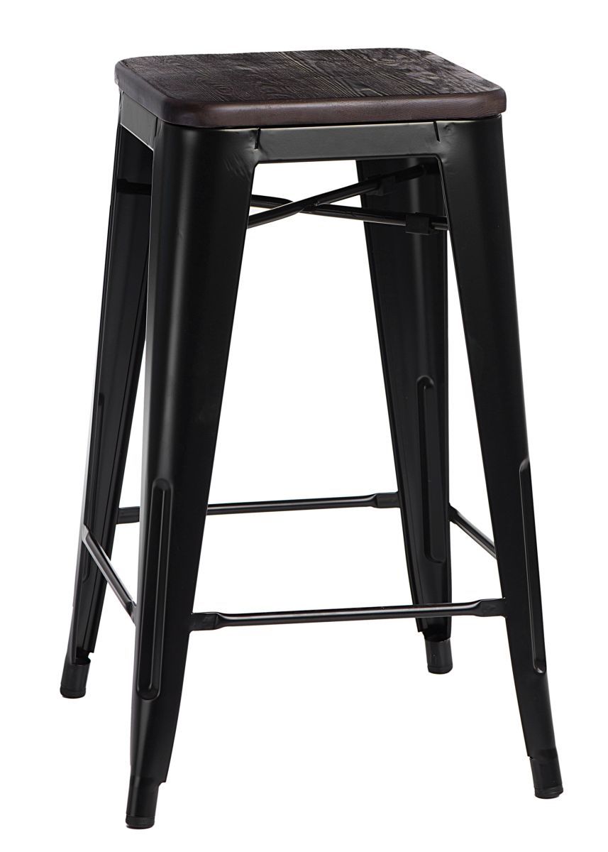  Barová stolička Paris Wood 75cm čierna sosna kartáčovaná - mobler.sk