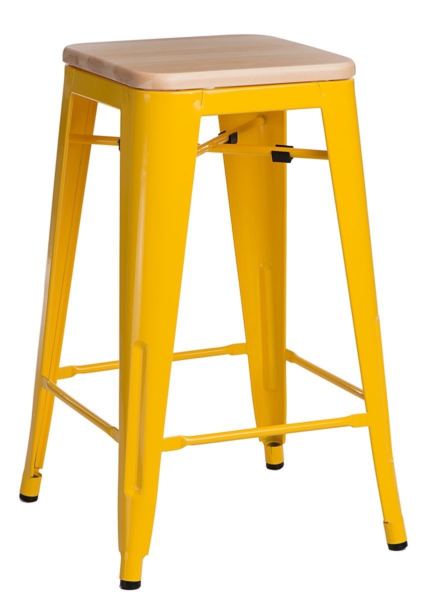  Barová stolička Paris Wood 75cm žltá sosna prírodné - mobler.sk