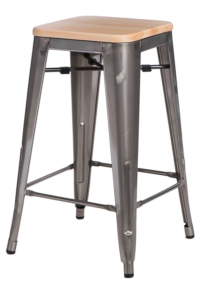  Barová stolička Paris Wood 75cm kovová sosna prírodné - mobler.sk