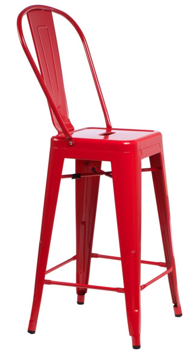  Barová stolička Paris Back červená inšpirovaná Tolix - mobler.sk