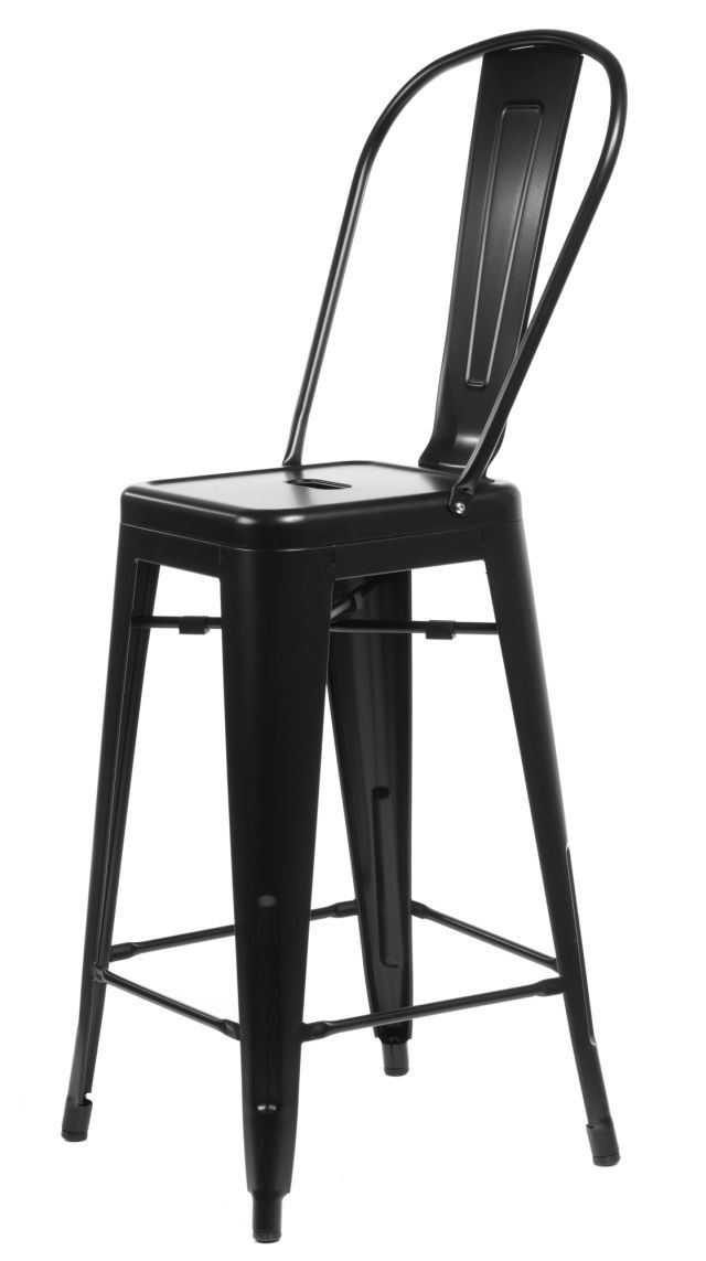  Barová stolička Paris Back čierna inšpirovaná Tolix - mobler.sk