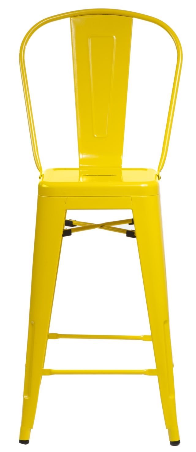  Barová stolička Paris Back žltá inšpirovaná Tolix - mobler.sk