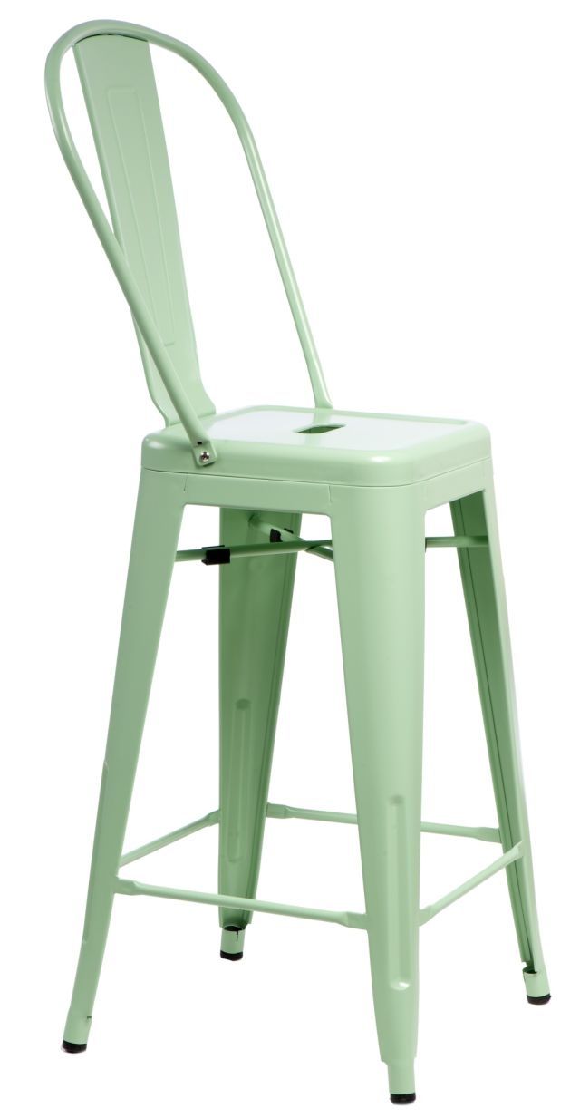  Barová stolička Paris Back zelená inšpirovaná Tolix - mobler.sk