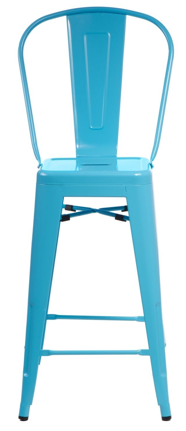  Barová stolička Paris Back modrá inšpirovaná Tolix - mobler.sk