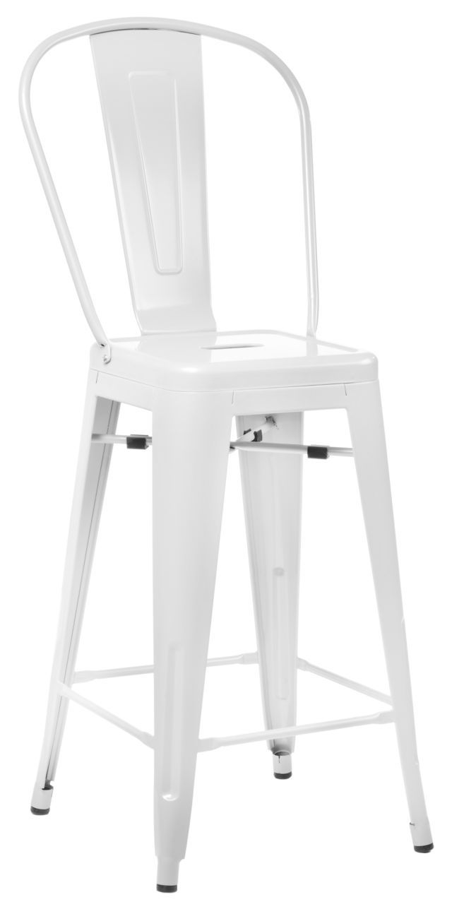  Barová stolička Paris Back biela inšpirovaná Tolix - mobler.sk
