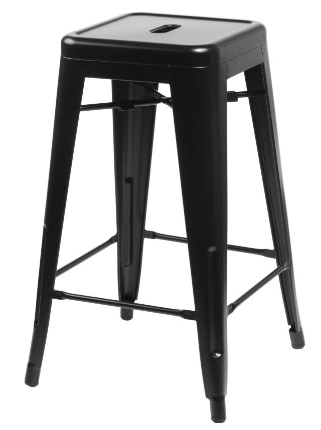  Barová stolička Paris 66cm čierna inšpirovaná Tolix - mobler.sk