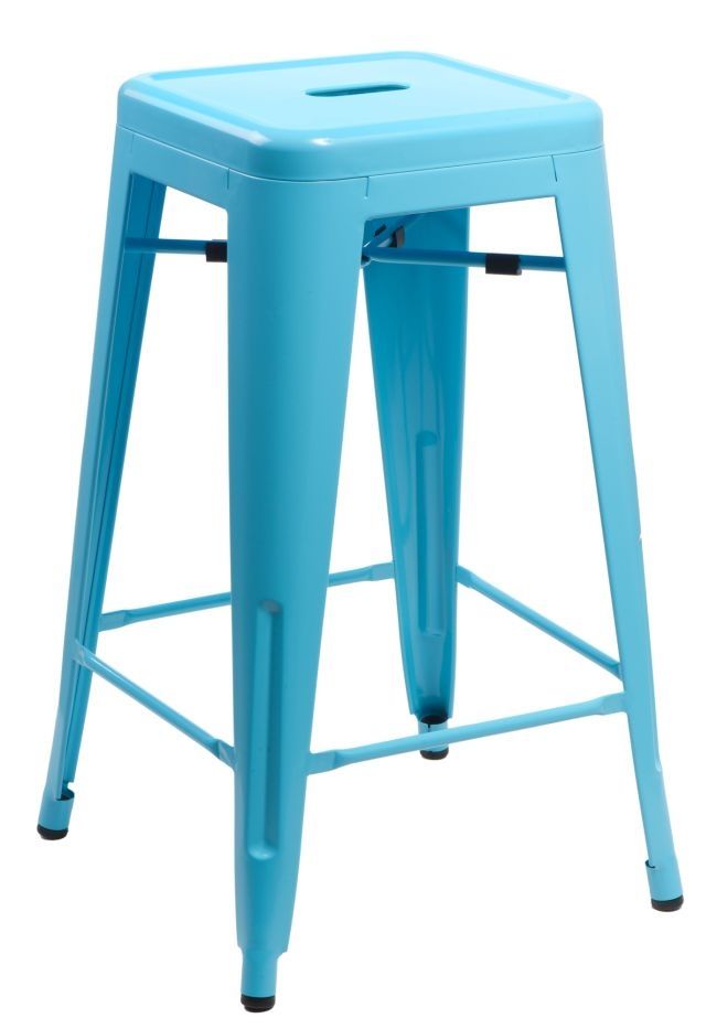  Barová stolička Paris 66cm modrá inšpirovaná Tolix - mobler.sk