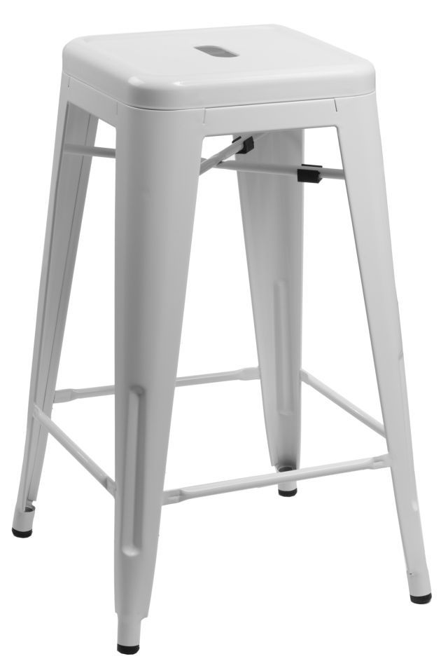  Barová stolička Paris 66cm biela inšpirovaná Tolix - mobler.sk