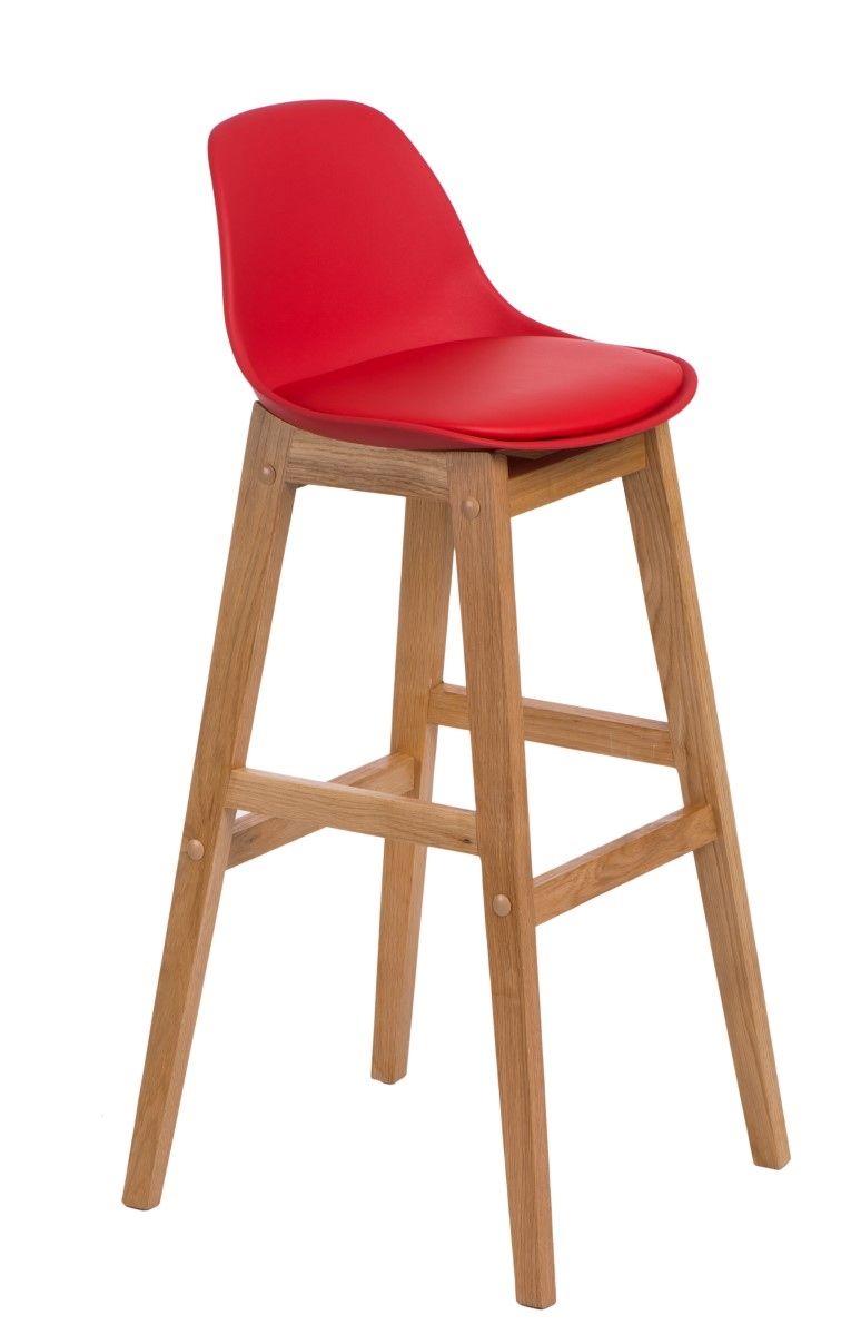  Barová stolička Norden wood, červené sedátko - mobler.sk