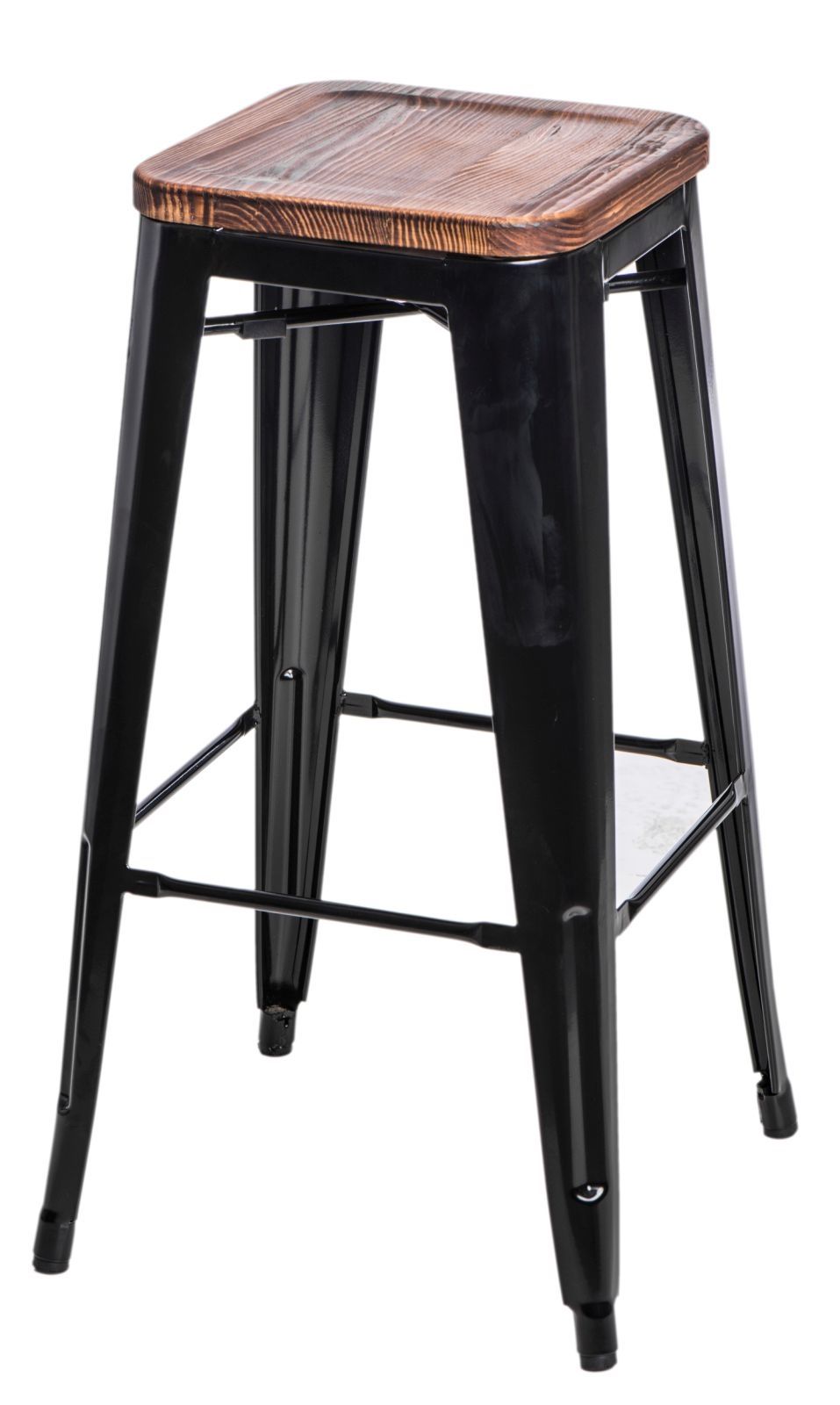  Barová stolička Paris Wood 75cm čierna sosna - mobler.sk