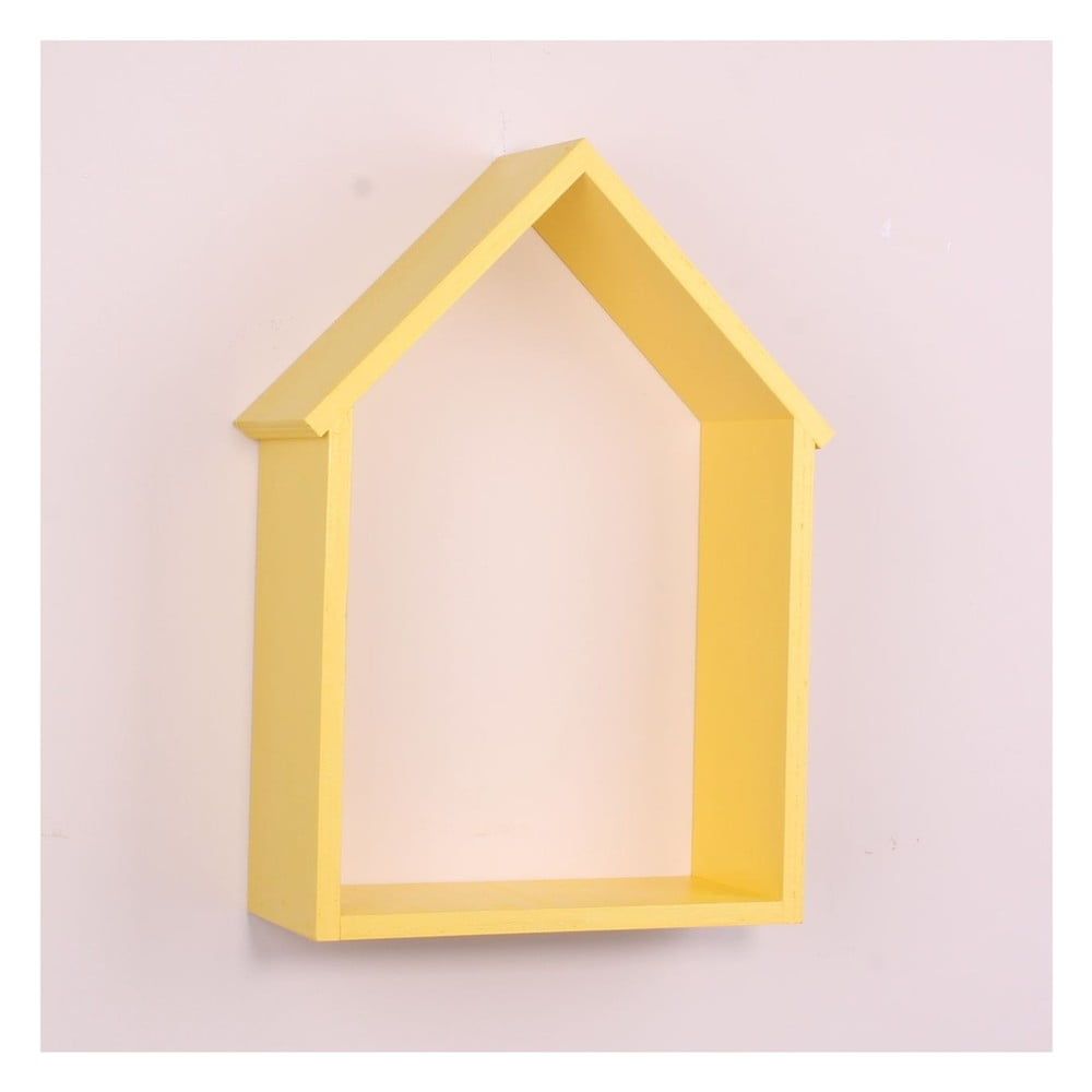 Žltá drevená nástenná polička North Carolina Scandinavian Home Decors House - Bonami.sk