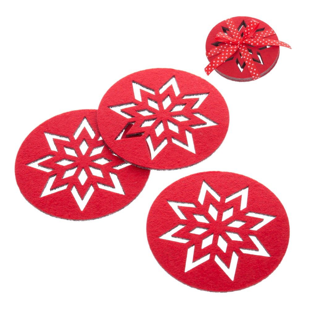 Sada 4 červených vianočných tácok Unimasa Snowflake - Bonami.sk