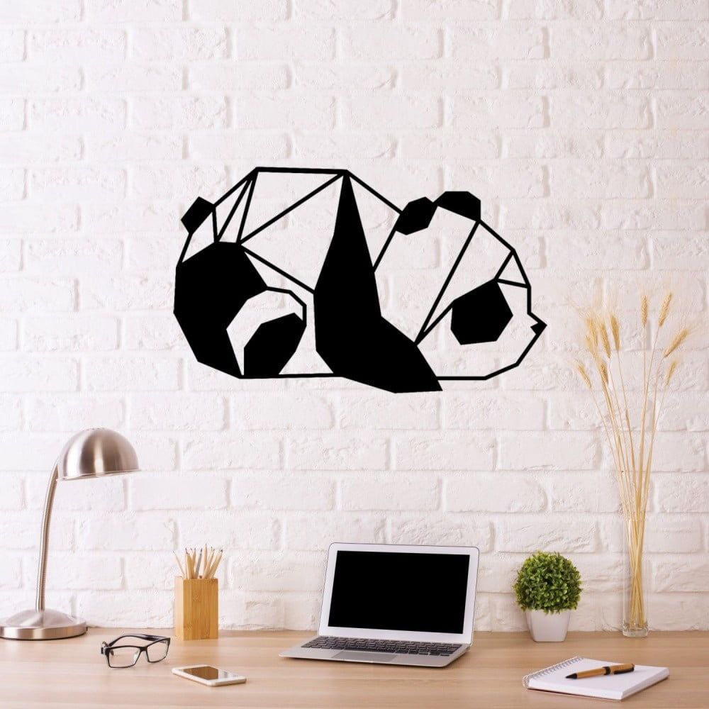 Čierna kovová nástenná dekorácia Panda, 55 × 33 cm - Bonami.sk