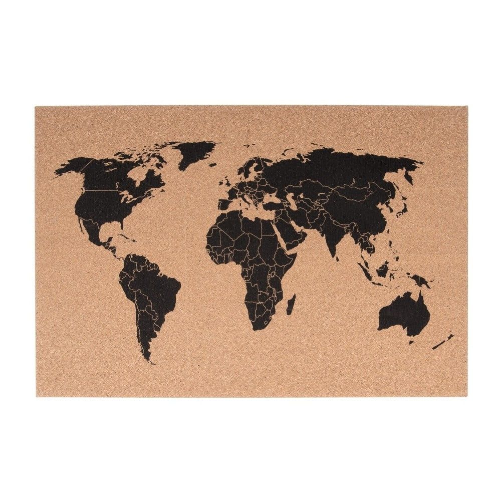 Korková nástenná mapa PT LIVING World, 60 × 40 cm - Bonami.sk