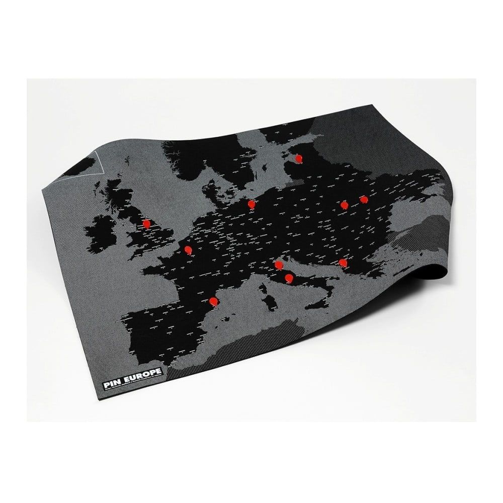 Čierna nástenná mapa Európy Palomar Pin World, 100 x 80 cm\r - Bonami.sk
