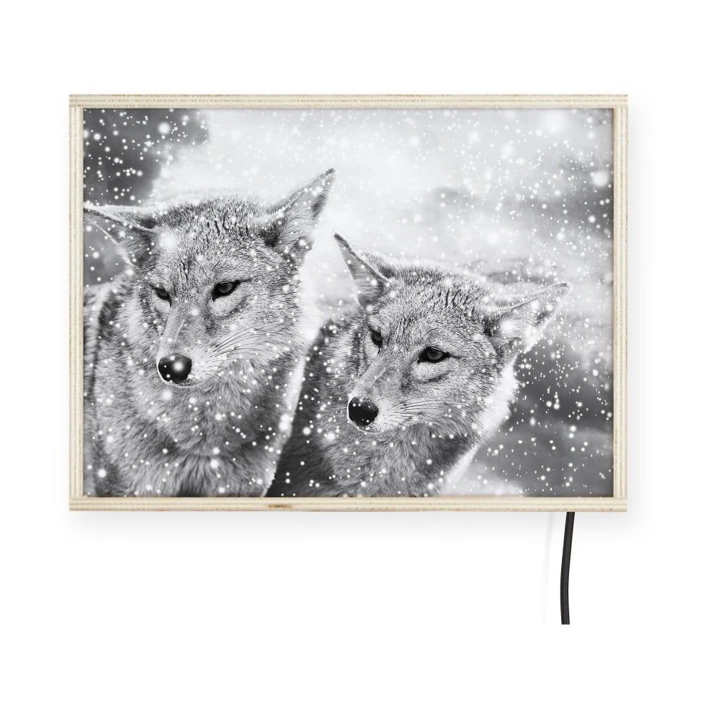 Svetelná nástenná dekorácia s motívmi vlkov Surdic, 40 x 30 cm - Bonami.sk