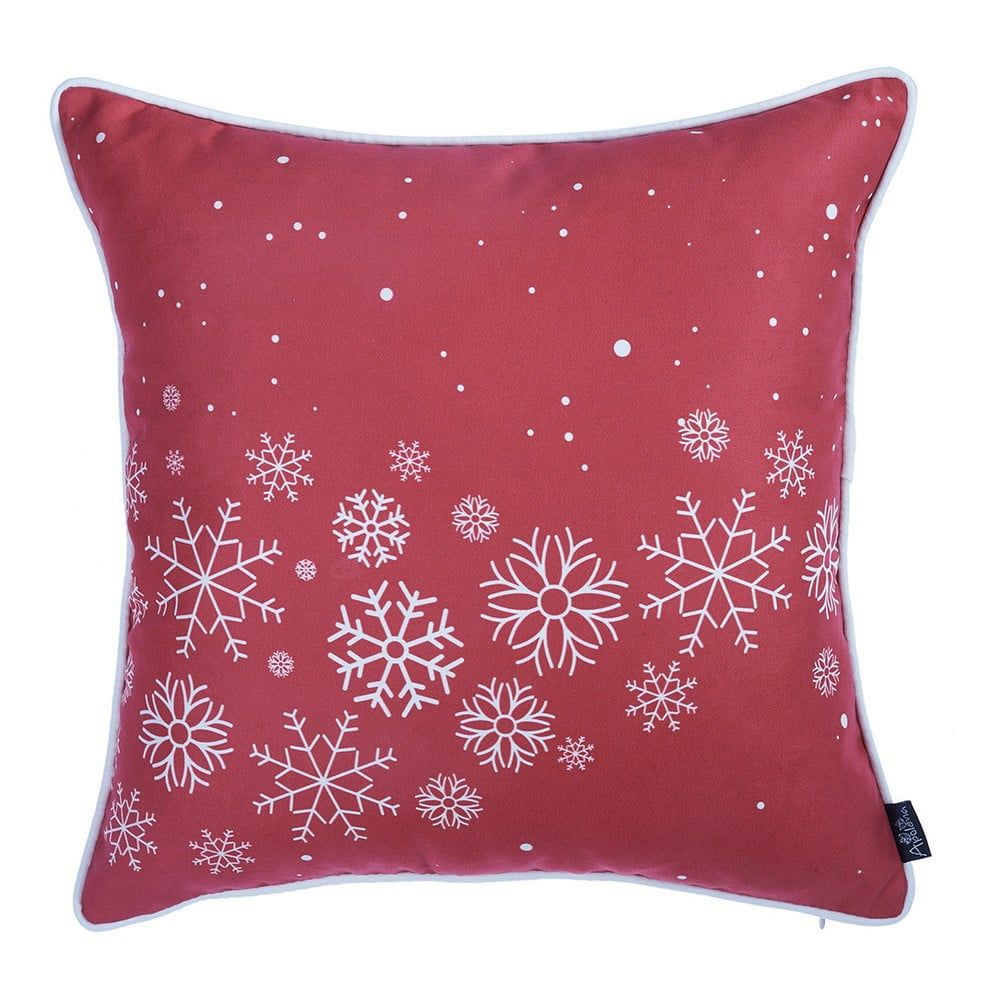 Červená obliečka na vankúš s vianočným motívom Mike & Co. NEW YORK Honey Snowflakes, 45 × 45 cm - Bonami.sk
